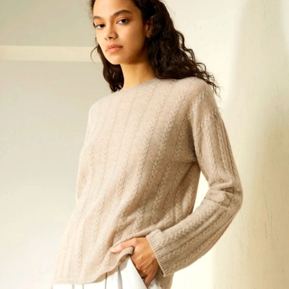LilySilk 100% Wool Sweater For Women Pullover Oversized Ribbed Slit-520019